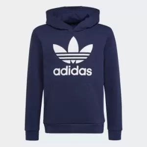 Image of Trefoil Logo Print Hoodie in Cotton Mix