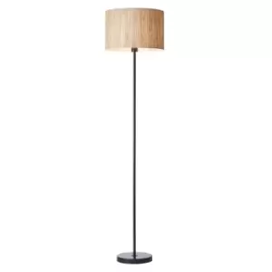 Image of Longshore Base & Shade Floor Lamp, Natural Seagrass, Matt Black