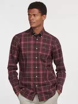 Image of Barbour Wetherham Tailored Shirt, Red, Size S, Men