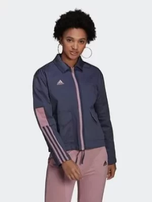 Image of adidas Tiro Cargo Track Top, Blue Size XS Women