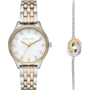 Image of Ladies Michael Kors Lexington Gift Set Chronograph Watch