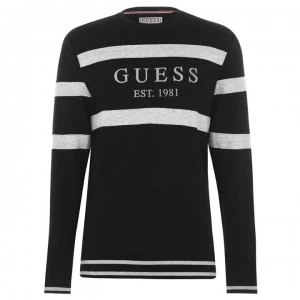 image of Guess Guess Jack Crew Neck Sweatshirt - Jet Black JBLK