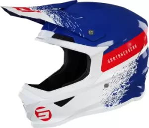 Shot Furious Roll Kids Motocross Helmet, white-red-blue, Size S, white-red-blue, Size S