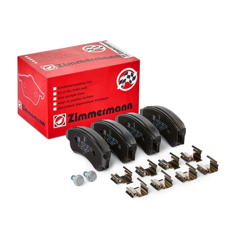 Image of ZIMMERMANN 23599.190.2 Brake pad set Front Axle, with spring, with bolts/screws Brake Pad Set,disc brake (402)