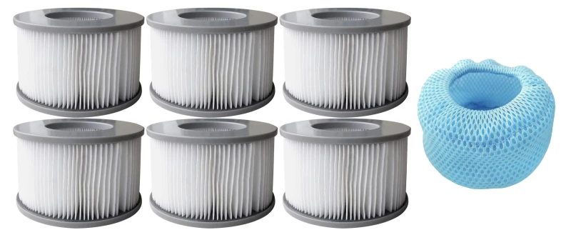 Image of Shatchi MSpa Filter Cartridge Pack of 12 - 90 Pleats Filter Cartridge and 1 Mesh Covers Grey