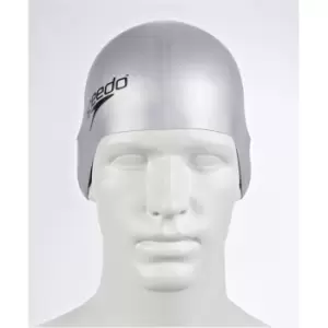 image of Speedo Plain Moulded Silicone Cap - Silver