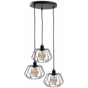 Keter Luna Cluster Pendant Ceiling Light Black, 32cm, 3x E27