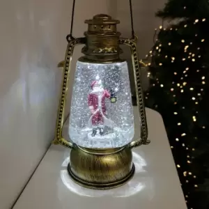 Image of 24cm Premier Christmas Water Spinner Antique Effect Hurricane Lantern Style Choose from Silver or Gold