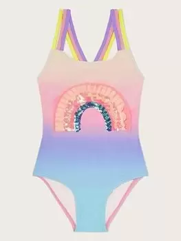 Monsoon Girls Ombre Rainbow Swimsuit - Multi, Size Age: 9-10 Years, Women