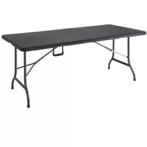 image of Folding Table Black Poly Rattan Design 6ft