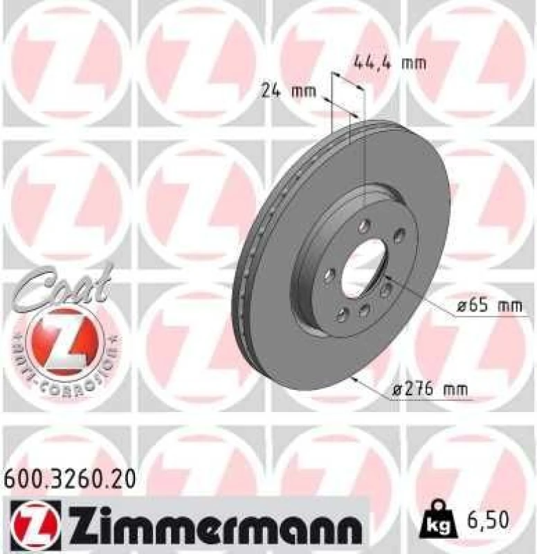 Image of ZIMMERMANN Brake disc ZIMMERMANN 600.3260.20
