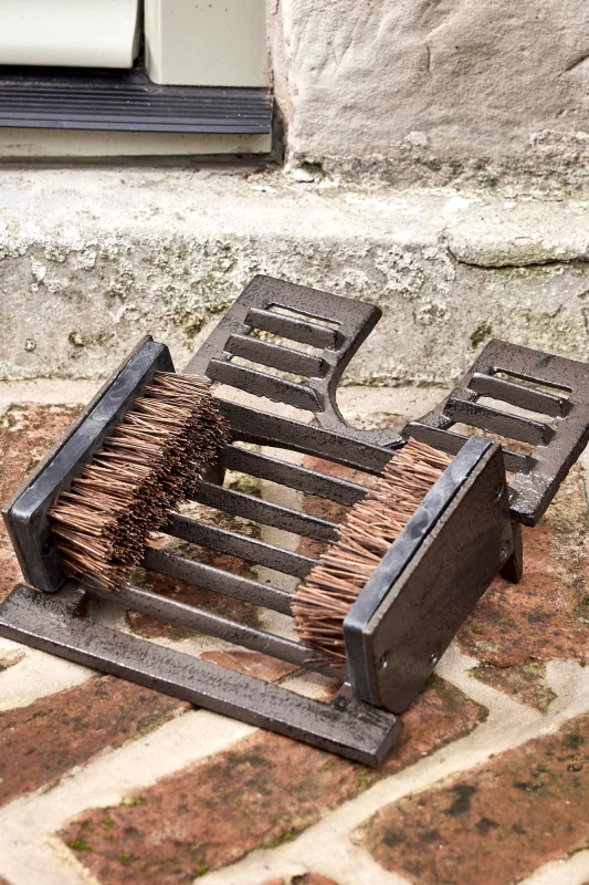 Image of Dibor Cast Iron Combination Outdoor Garden Boot Brush Jack & Scraper in Brown Size: Medium Brown Unisex Medium