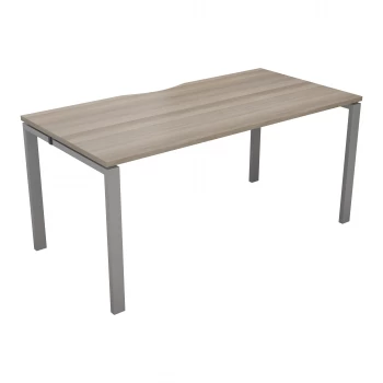 Image of CB 1 Person Bench 1200 x 800 - Grey Oak Top and Silver Legs