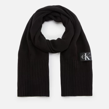 image of Calvin Klein Jeans Mens Knitted Scarf - Black Beauty