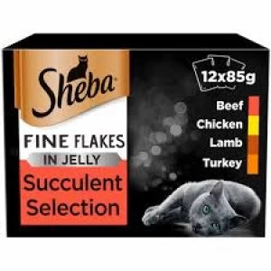 Sheba Fine Flakes Succulent Cat Food 12 x 85g