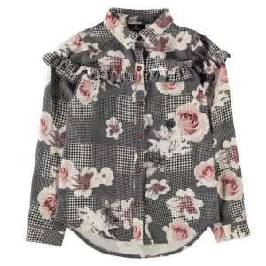 image of Firetrap Frill Blouse Junior Girls - Rose Check