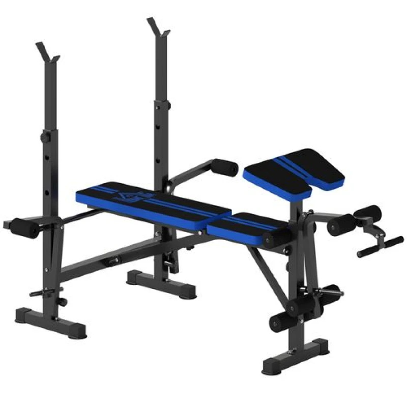 Image of HOMCOM HOMCOM Multi-Function Adjustable Weight Training Bench Gym Fitness Lifting in Blue Blue One Size Unisex 5063603029088