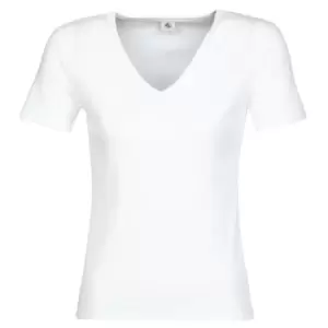 image of Petit Bateau FIDJI womens T shirt in White - Sizes S,XS