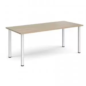 image of Rectangular silver radial leg meeting table 1800mm x 800mm - barcelona