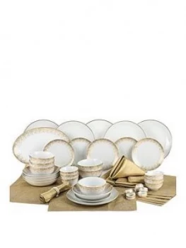 Image of Waterside 50 Piece Gold Sparkle Dinner Set