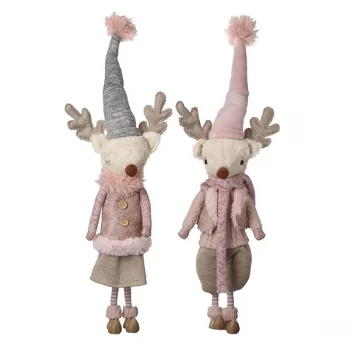 image of Reindeer In Pink Jumpers (Set of 2)