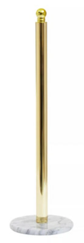 Image of Orsina Stable Light Gold Large Toilet Roll Holder With Marble Base, Design Toilet Holder, Sturdy Roll Holder