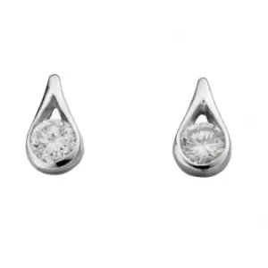 image of Beginnings Sterling Silver E205C Clear Teardrop Earrings