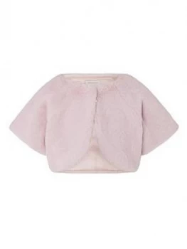 Image of Monsoon Girls Faux Fur Shrug - Pink, Size Age: 9-10 Years, Women