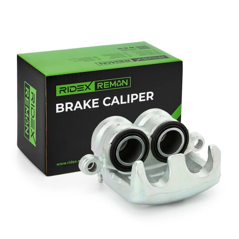 Image of RIDEX REMAN 78B0847R Brake caliper Front Axle, with holding frame Grey Cast Iron Brake Caliper (78)