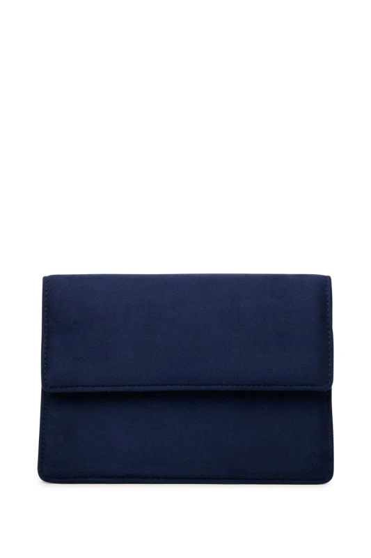 Image of Paradox London Womens Darlene Flap Clutch Bag in Navy Navy Female One Size
