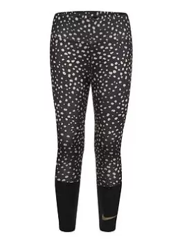 image of Nike Younger Girls Df Animal Spot Aop Legging, Black, Size 3-4 Years, Women