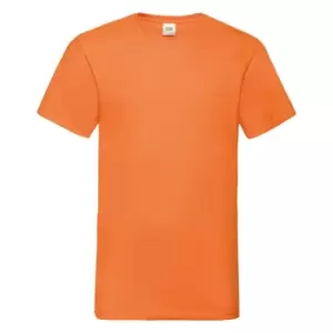 Image of Fruit Of The Loom Mens Valueweight V-Neck, Short Sleeve T-Shirt (2XL) (Orange)