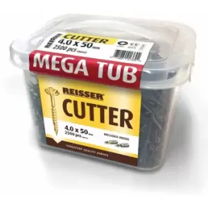 Image of Reisser - 4 x 50mm Cutter Wood Screws - Mega Tub of 2500 - Yellow
