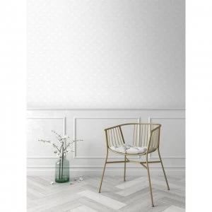 image of Superfresco Easy White Ecailles Gatsby Geometric Wallpaper - One size