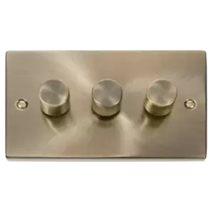 Image of Click Scolmore Deco 3 Gang 400W-VA 2 Way Resistive-Inductive Dimmer Switch - VPAB153