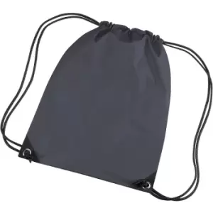 Image of Premium Gymsac Water Resistant Bag (11 Litres) (Pack Of 2) (One Size) (Graphite) - Bagbase