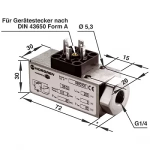 Image of Norgren 0880400 18D Pneumatic Pressure Switch G1/4 Port 1 to 16 Bar