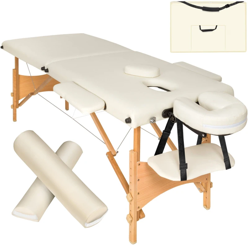 Image of tectake Massage Table Set Freddi in Beige Beige Unisex