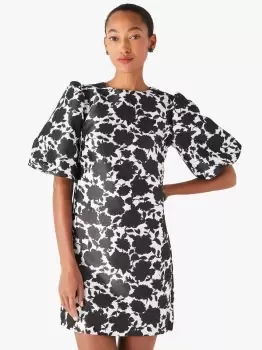 Image of Bicolor Floral Taxi Dress - Cream - 10