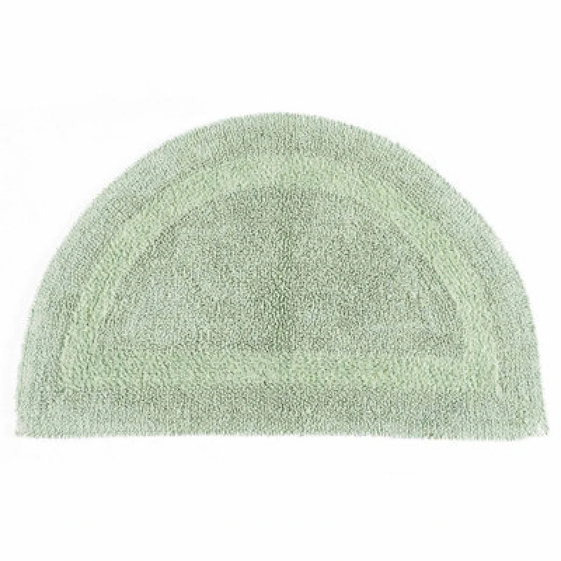 Image of Homescapes Luxury Reversible Semi Circle Bath Mat - Sage Green