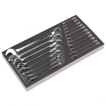 image of Siegen S01123 Tool Tray with Combination Spanner Set 19pc - Metric