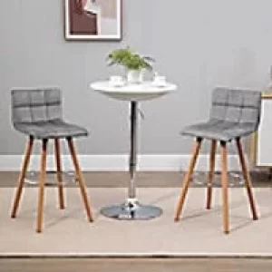 image of Homcom Armless Bar Stool Upholstered Grey 2 Pieces