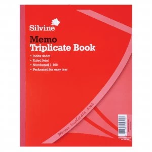 Image of Silvine Triplicate Memo Book 254x203mm PK6