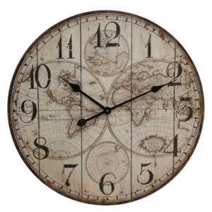 image of Hometime Large World Map Wall Clock