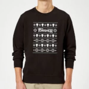 Image of Marvel The Punisher Black Christmas Sweatshirt - L - Black