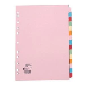 Image of 5 Star Subject Dividers Multipunched Manilla Board 15 Part A4 Assorted Pack 10