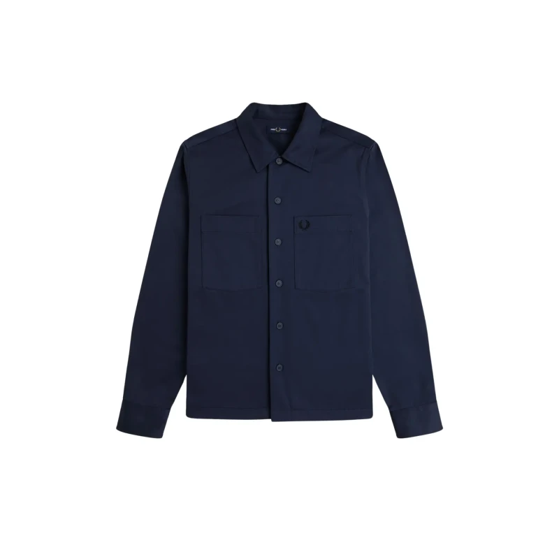 Image of Fred Perry Twill Overshirt Fred Perry Bleu Male M