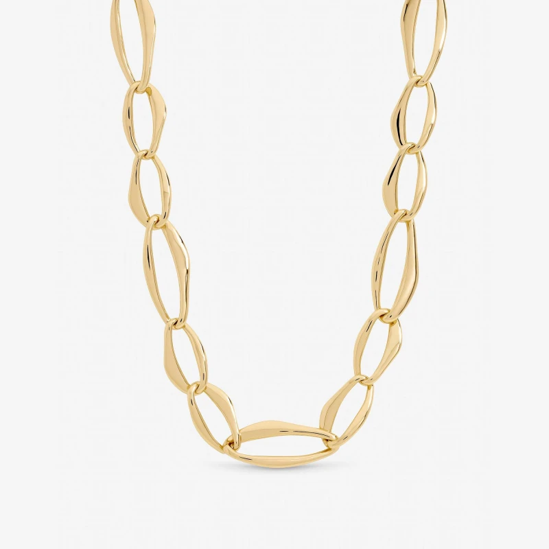Image of Mood Gold Plated Large Link Chain Necklace Chain Necklaces One Size Gold 40805410000