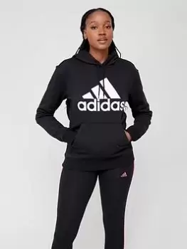 Image of Adidas Sportswear Big Logo Hoodie, Black/White Size M Women