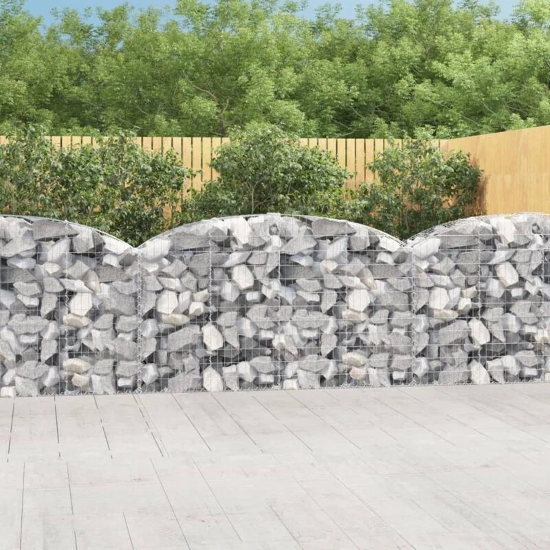 Image of VIDAXL Arched Gabion Basket 200x50x100/120cm Galvanised Iron vidaXL 8720845651381
